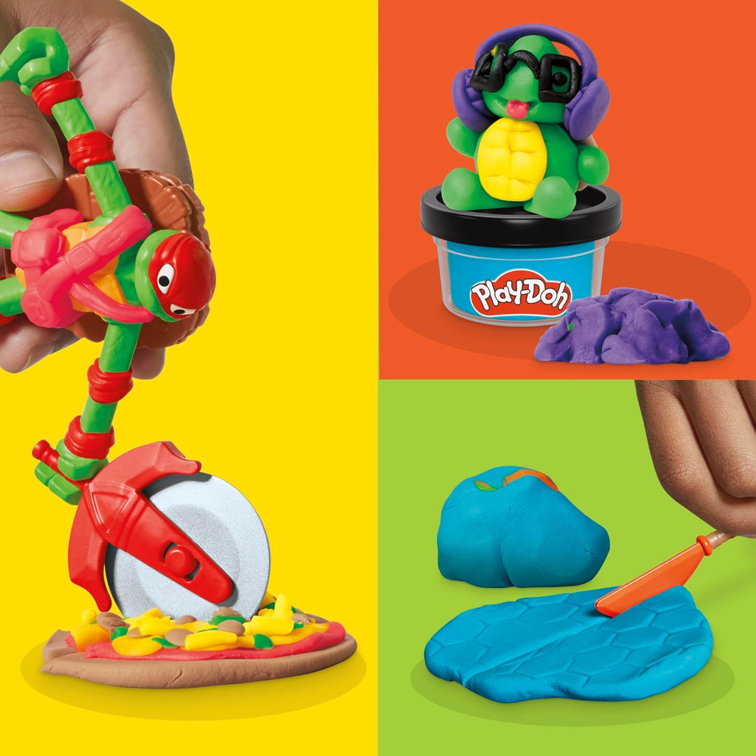 Play-Doh Teenage Mutant Ninja Turtles Cowabunga Kreationen Spielset mit 4 Ninja Figuren und 8 Dosen