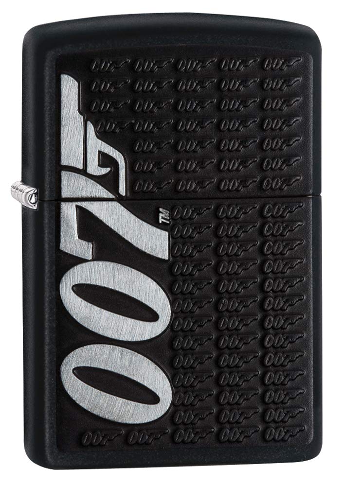Zippo, James Bond-Feuerzeug, offizielles Lizenzprodukt, windsicher, langlebig M Schwarz, matt