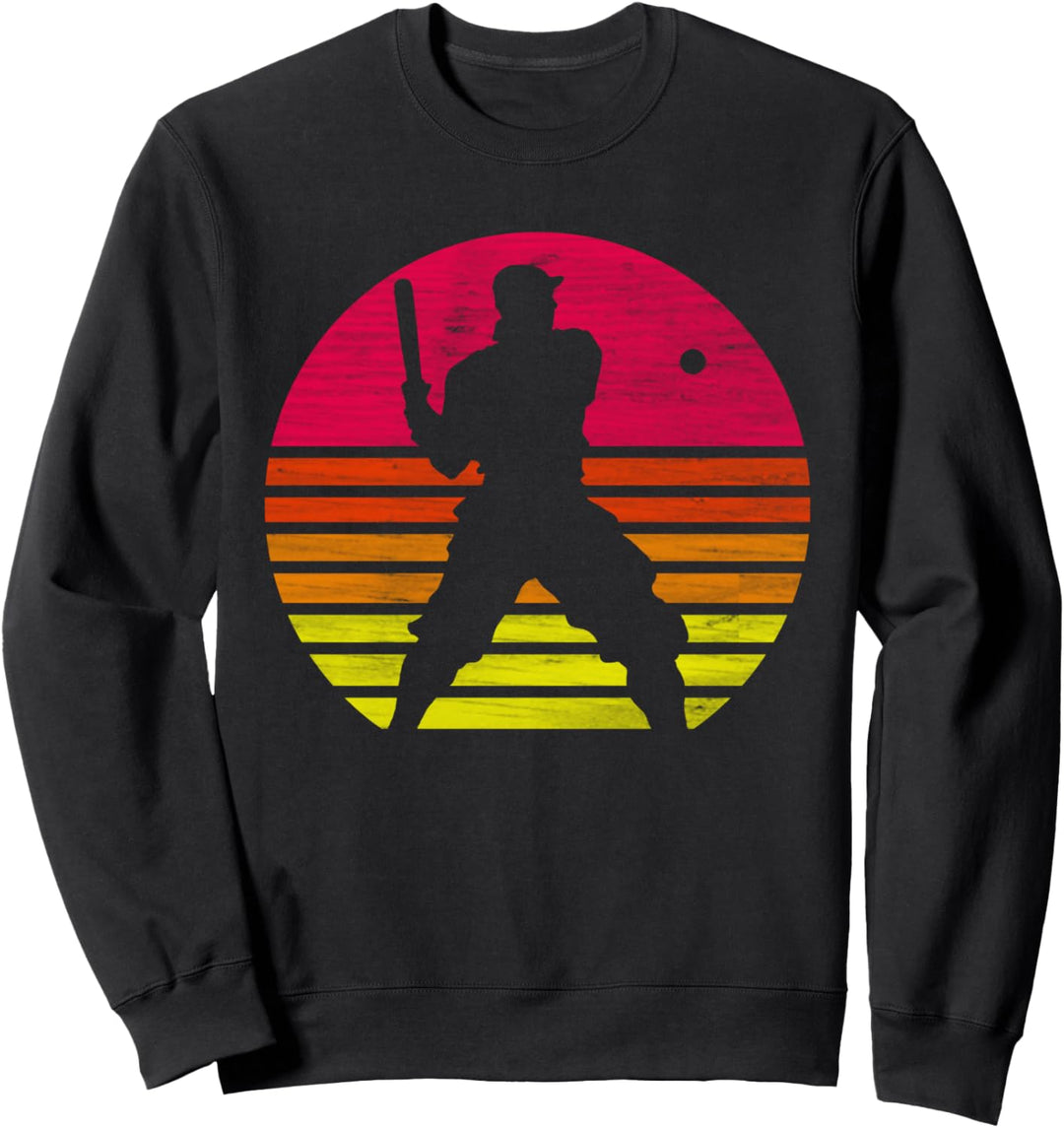 Retro Baseball Spieler Silhouette Sweatshirt