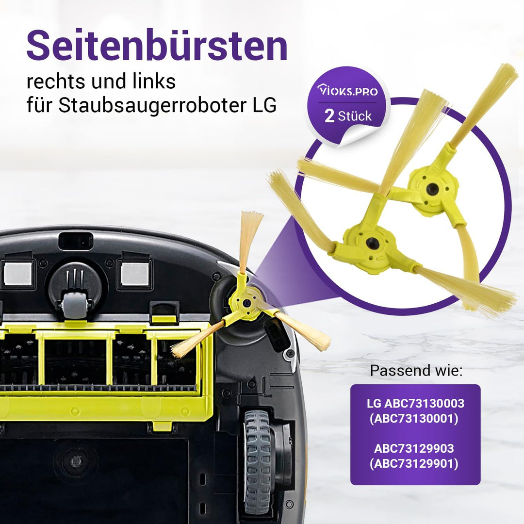 Bürstenset 2x Staubsauger Bürste rechts links Ersatz für ABC73129901 ABC73129903 ABC73130001 ABC7313