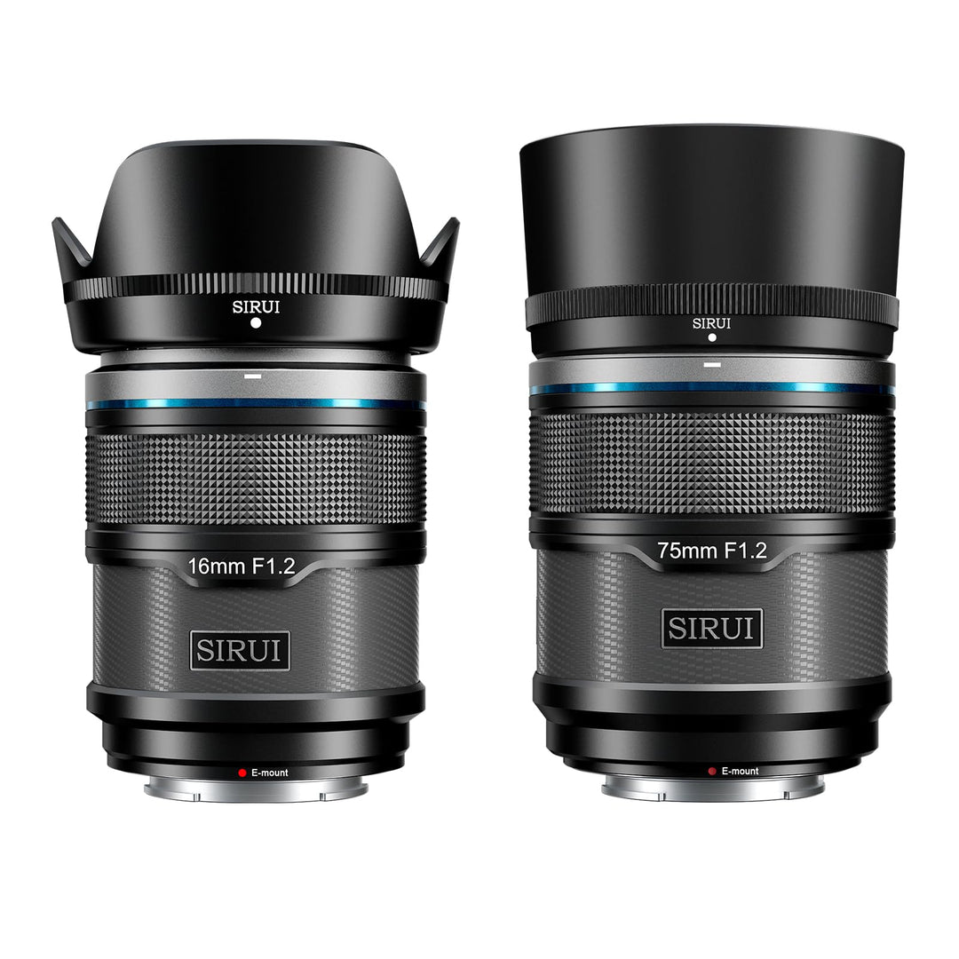 SIRUI Sniper 16mm, 75mm Autofokus-Objektiv-Set, F1.2 Weitwinkel APS-C Kameraobjektiv, E Mount Objekt