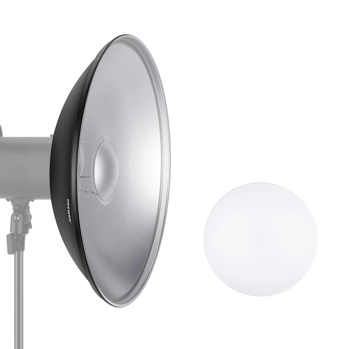 NEEWER 16"/41cm Aluminium Standard Reflektor Beauty Dish mit weissem Diffusor Socke kompatibel mit B
