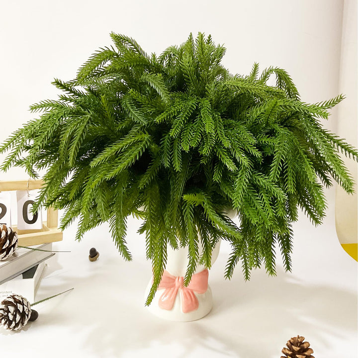 5 Stück Künstliche Tannenzweige Künstlich Zweige Deko Weihnachten Norfolk Pine Künstliche Kiefernzwe