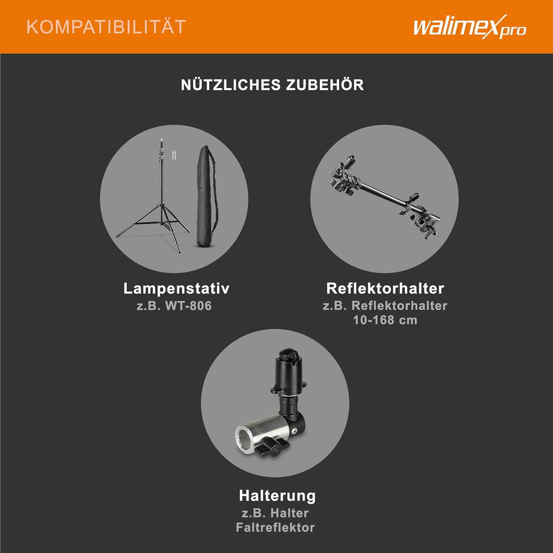 Walimex pro 2in1 Falthintergrund (reflektionsarme Baumwolle, inkl. praktischer Transporttasche, 150