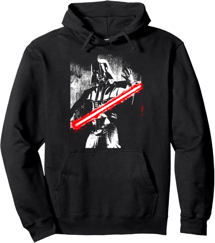 Star Wars Darth Vader Lightsaber Distressed Portrait Pullover Hoodie