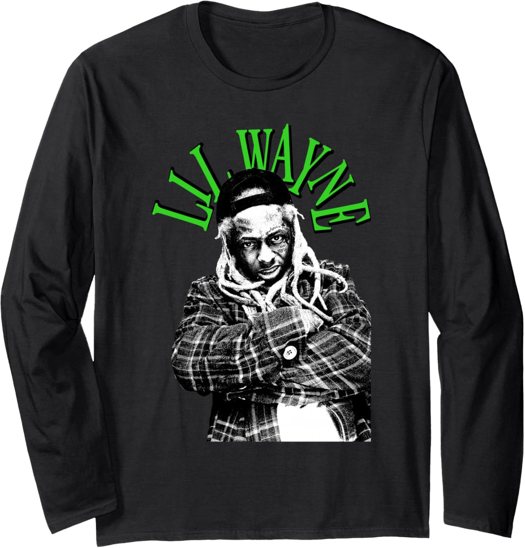 Lil Wayne Grün Foto Langarmshirt