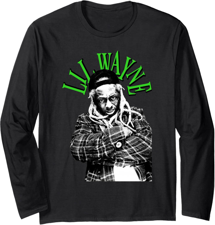 Lil Wayne Grün Foto Langarmshirt