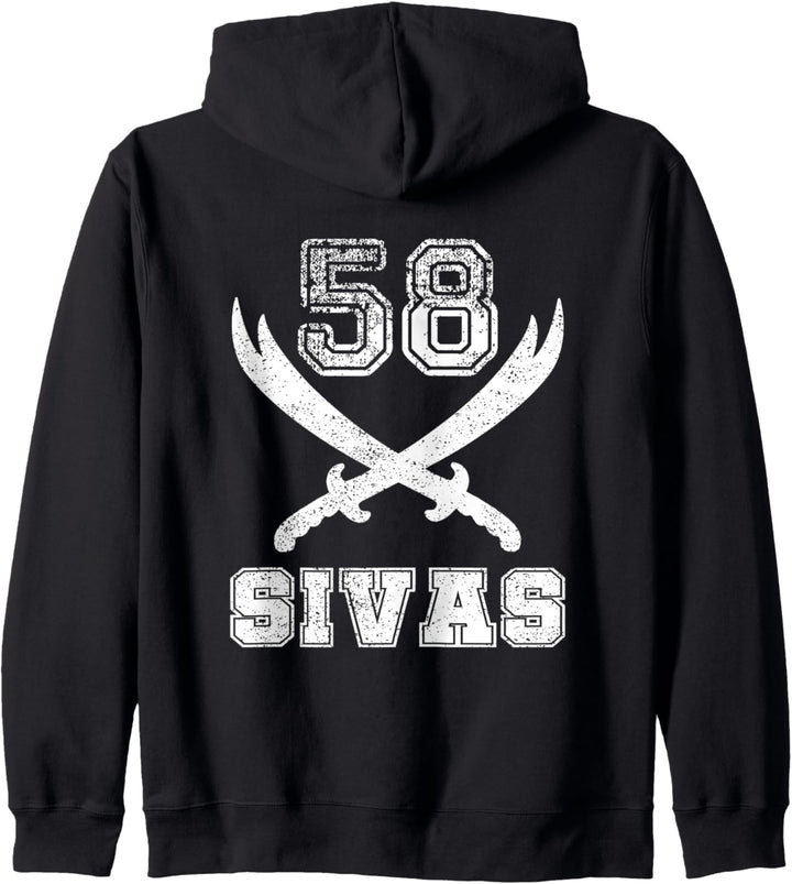 Sivas 58 Nummernschild Zülfikar Memleket Geschenk Türkei Kapuzenjacke