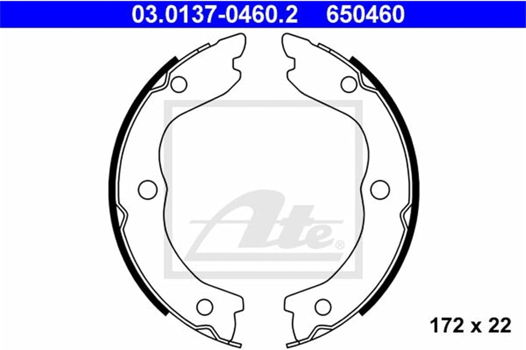 ATE 03.0137-0460.2 Bremsbackensatz, Feststellbremse