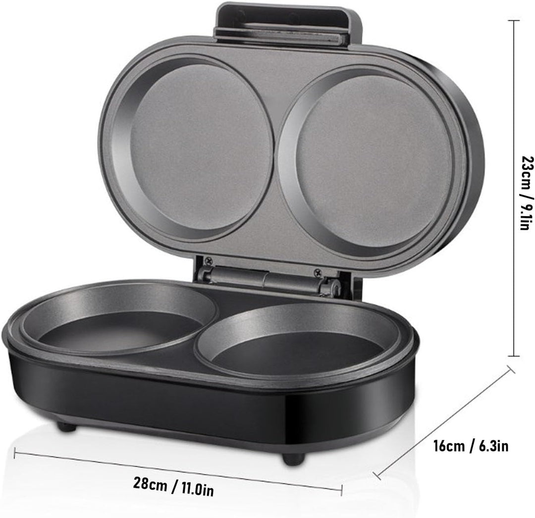 Elektrischer Pfannkuchen-Maker, 850 W, Doppelter Mini-Burger-Grill, Kleiner Elektrischer Grill, Omel