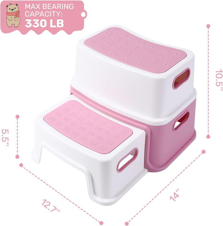 Tritthocker Kinder 2 Stufen, Zweistufiger Robuster Hocker Stabil & Leicht, Tritthocker für Badezimme
