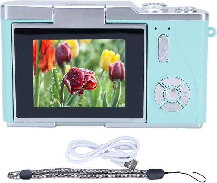 48MP 1080p Digitalkamera mit 2,4 '' Flip-Bildschirm und 18-facher Zoom, 4 Stunden Langer Akkloggingk