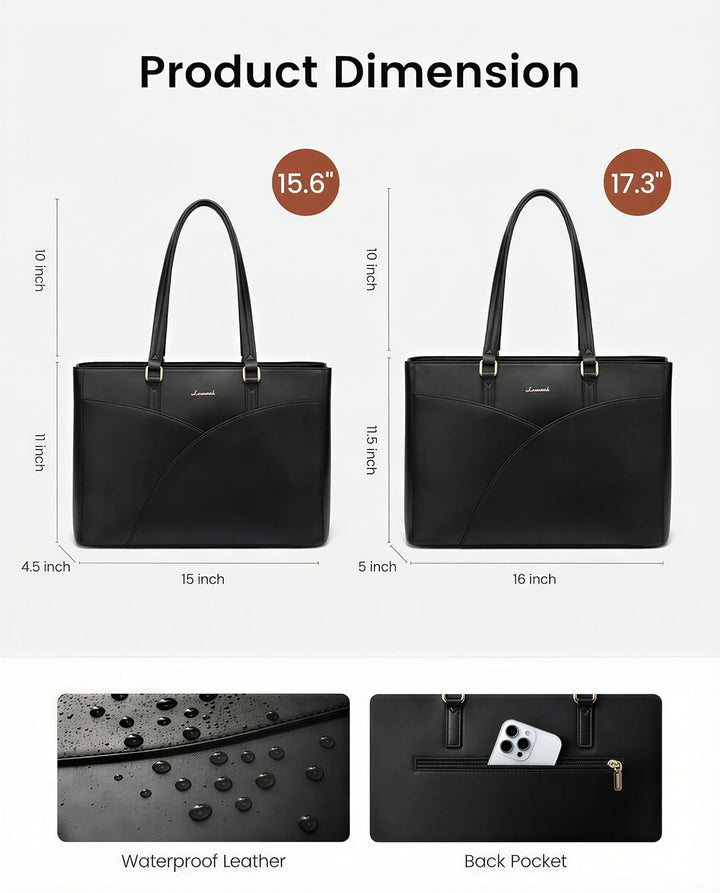 LOVEVOOK Laptoptasche Damen, Handtasche Gross Arbeitstasche Aktentasche | Wasserdicht PU Leder, Eleg