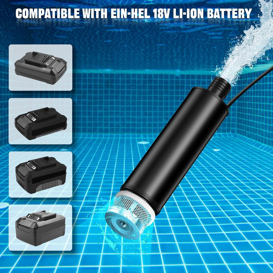 Wasser Pumpe Sumpf Pumpe for Einhell 18V Akku, Tauchpumpe für Campingwannen, Garten, Wohnmobil, Teic