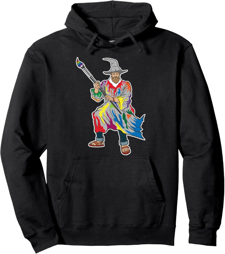 Zauberer hält einen Pinsel mit Farbe geschenk Pullover Hoodie