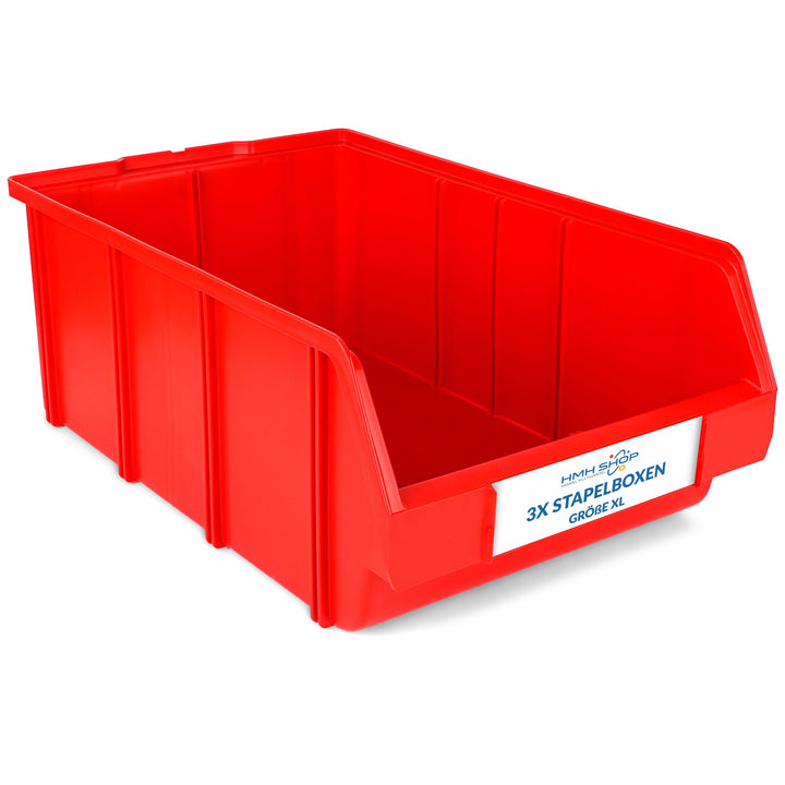 HMH Stapelboxen der Grösse XL 489x304x185mm für dein Kleinteilelager, Sortierkisten in 5 Farben, Zub