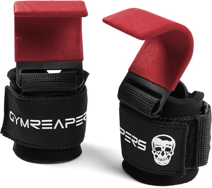 Gymreapers Weight Lifting Hooks (Pair), Heavy Duty Power Wrist Straps Hand Grip Support For Deadlift