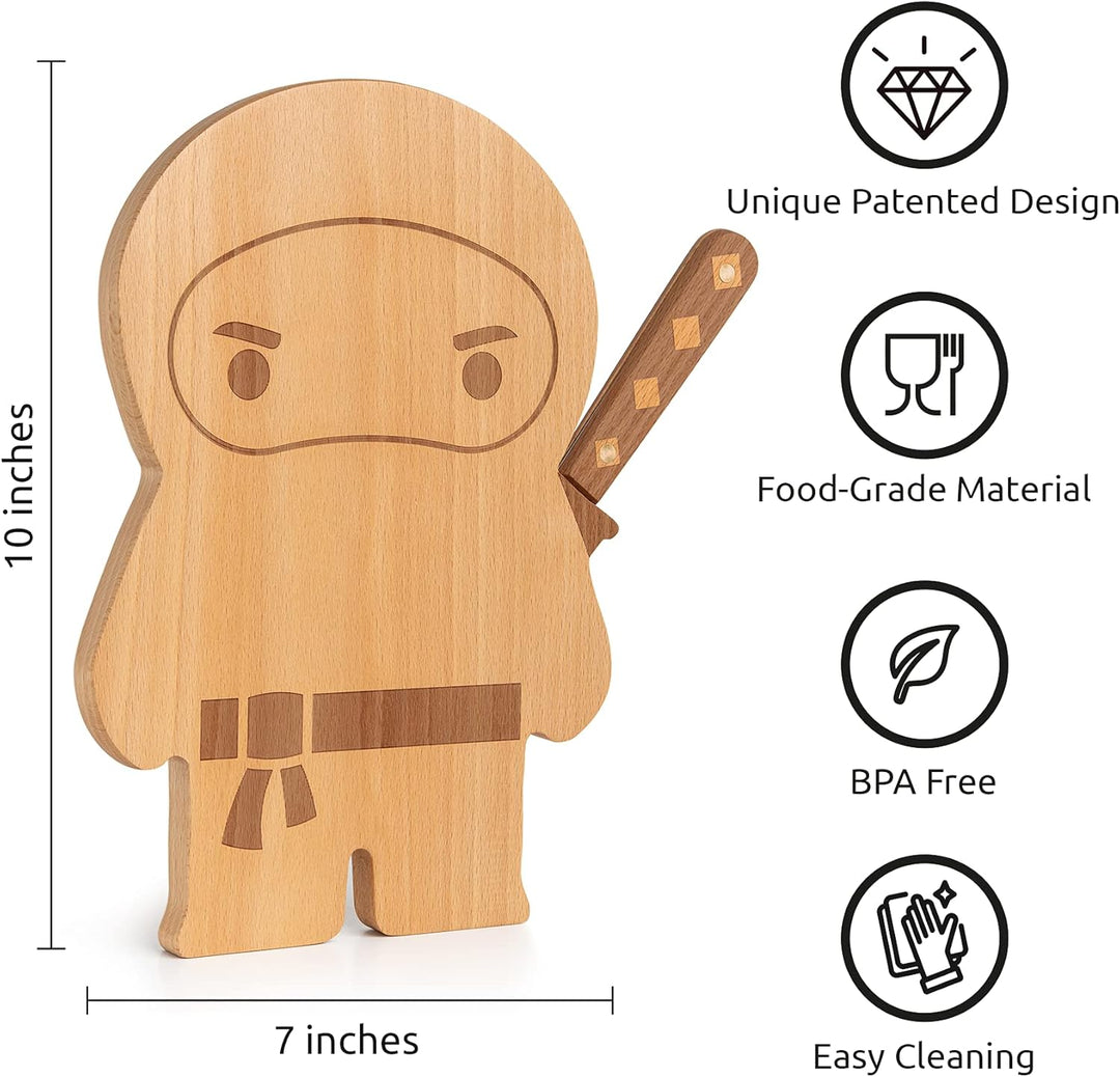 OTOTO – Ninja Board – Kleines Schneidebrett und Messer Set – Küchengeschenk zum Schneiden von Obst u