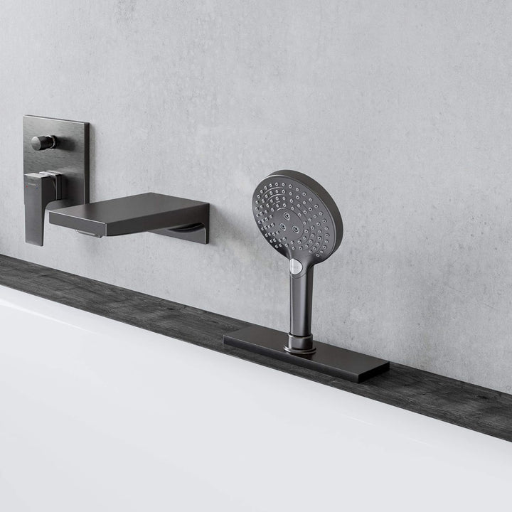 hansgrohe wassersparender Duschkopf Raindance Select S 120 (Regendusche, 3 Strahlarten), Brushed Bla