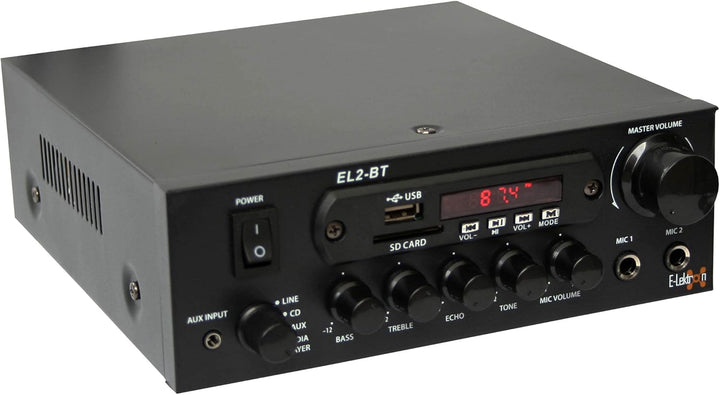 E-Lektron EL-2BT HiFi Stereo Class-D Verstärker mit Bluetooth/FM-Radio / MP3 / Karaoke