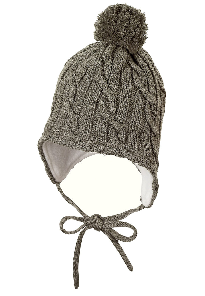Sterntaler Mütze mit Bommel, Strickmütze mit Bommel Dunkelgrün 43, Dunkelgrün 43