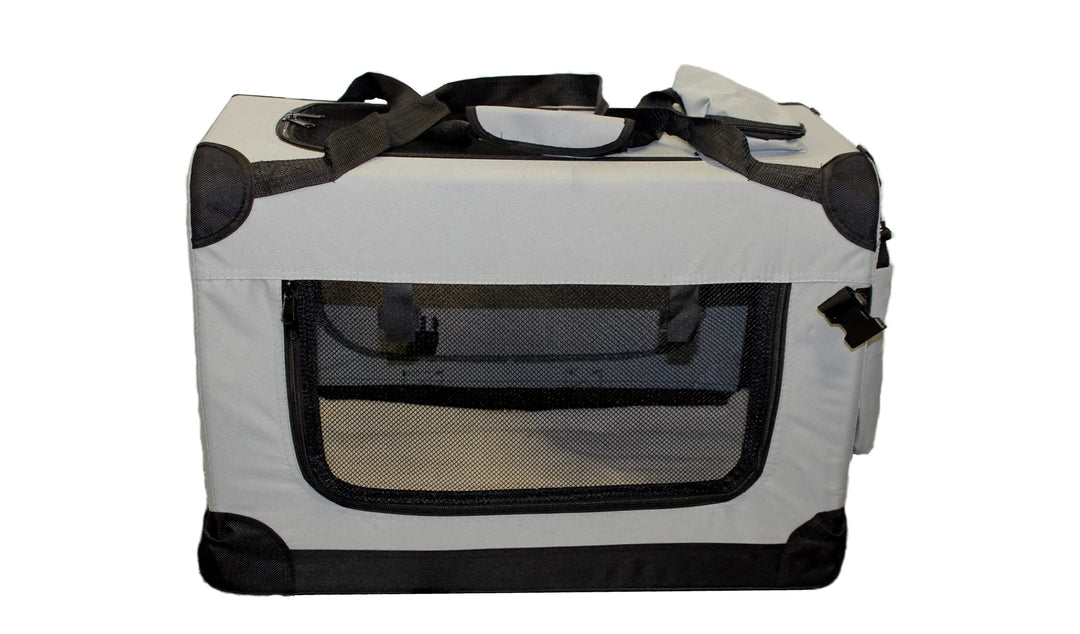 walexo Faltbare Hundebox Hundetransportbox Katzentransportbox Katzenbox (GRAU, L) Grau L, Grau L