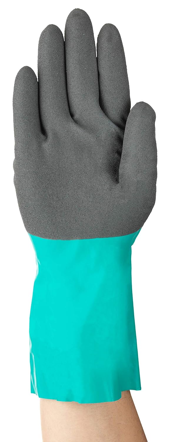 Ansell AlphaTec 58-270 Nitril-Handschuhe, Chemikalien- und Flüssigkeitsschutz, Grün, Grösse 11 (12 P