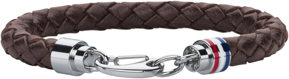 Tommy Hilfiger Jewelry Geflochtenes Lederarmband für Herren - Erhältlich aus Braune oder Schwarze Fa