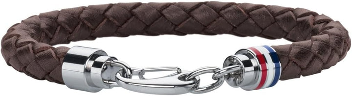 Tommy Hilfiger Jewelry Geflochtenes Lederarmband für Herren - Erhältlich aus Braune oder Schwarze Fa