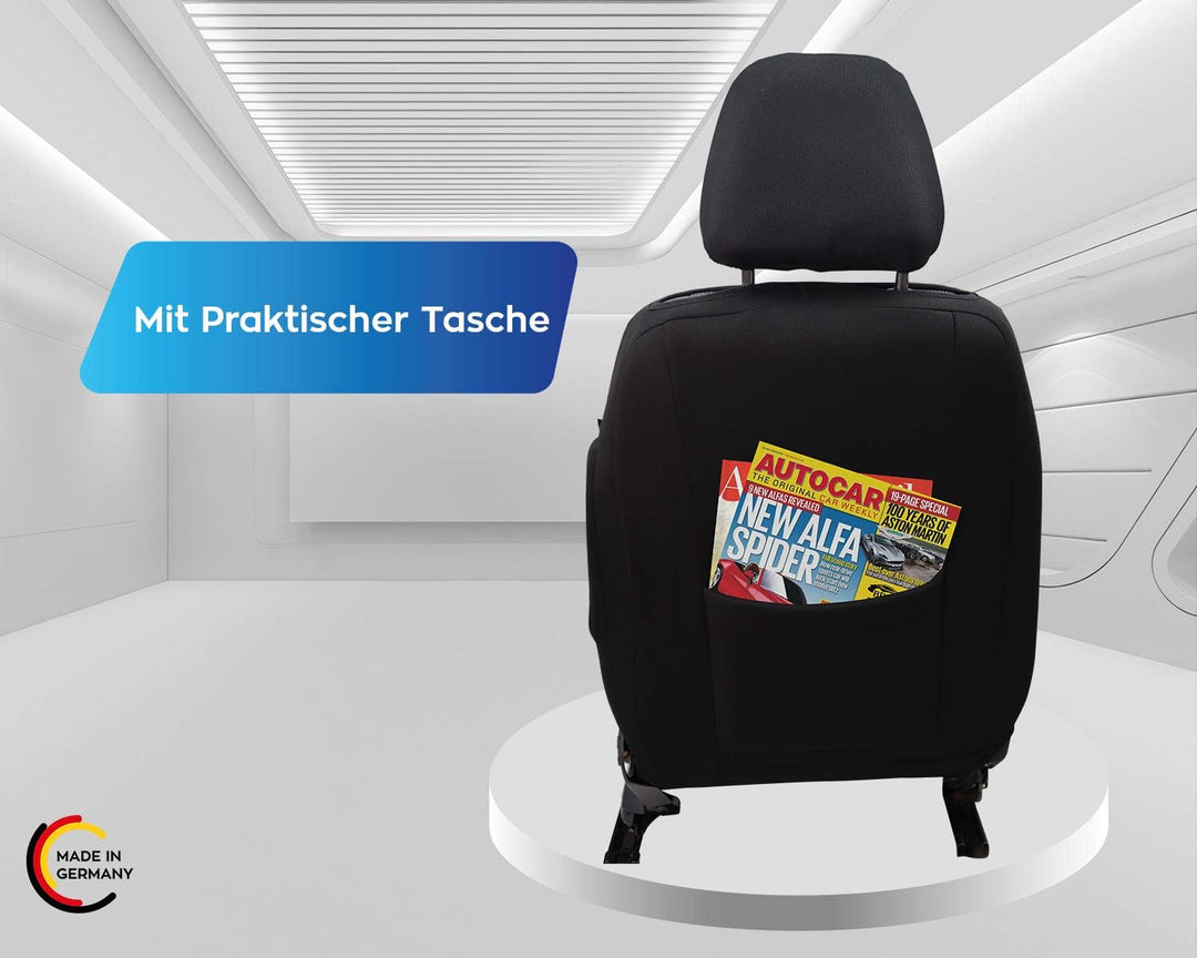 BREMER SITZBEZÜGE Mass Sitzbezüge Schonbezüge für Skoda Yeti 115 115 - Schwarz/Grau Muster, 115 - Sc