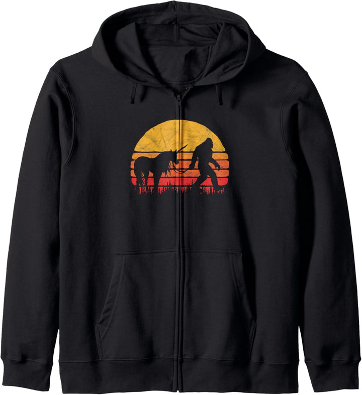Funny Bigfoot / Sasquatch &amp; Unicorn Retro Legends! Kapuzenjacke