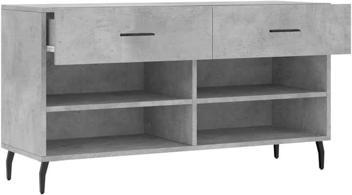 vidaXL Schuhbank Betongrau 102x35x55 cm Holzwerkstoff, Betongrau