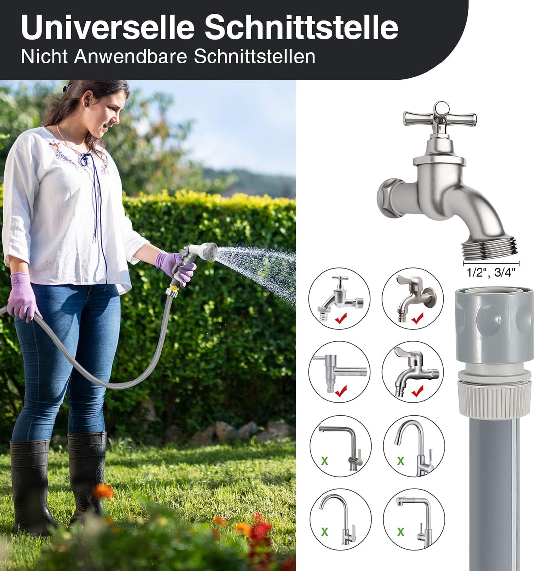 Schlauchtrommel 20m+2m mit Handbrause Gartenschlauch, Schlauchaufroller Automatisches Aufrollen, 180
