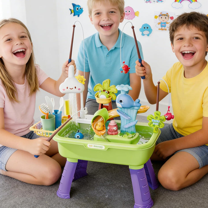 Wassertisch Für Kinder - 4-in-1 Aktivitätstisch Mit Fliessendem Wasser | Sicheres Kunststoffmaterial