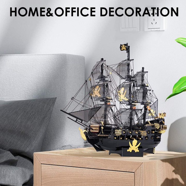 Piececool 3D Puzzle Metall Piratenschiff Black Pearl, 3D Metal Puzzle Segelboot Schiffsset, Modell S