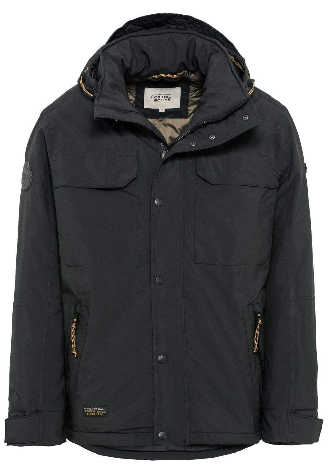 camel active Herren teXXXactive® Funktionsjacke mit Abnehmbarer Kapuze 29 Schwarz, 29 Schwarz