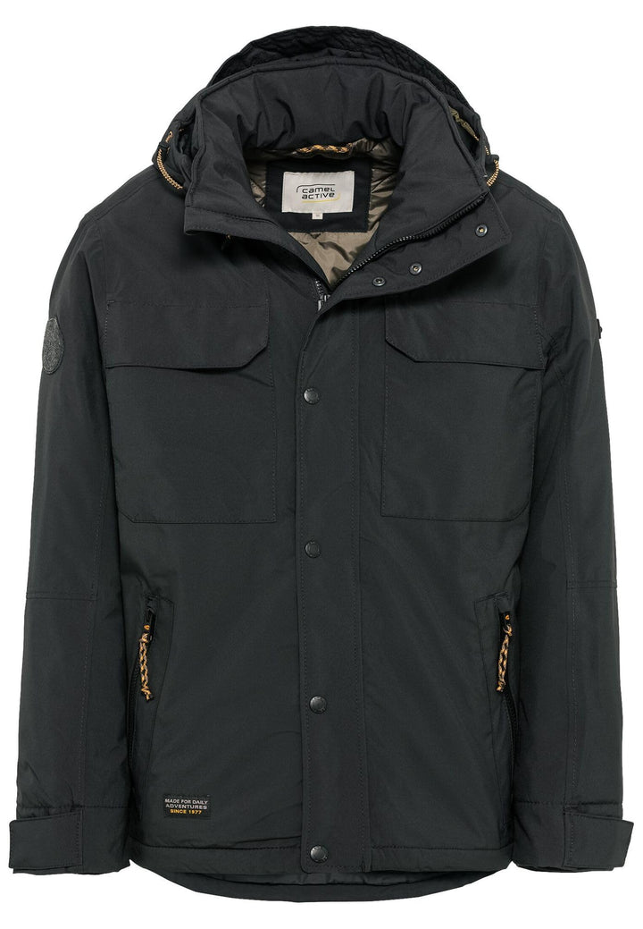 camel active Herren teXXXactive® Funktionsjacke mit Abnehmbarer Kapuze 29 Schwarz, 29 Schwarz
