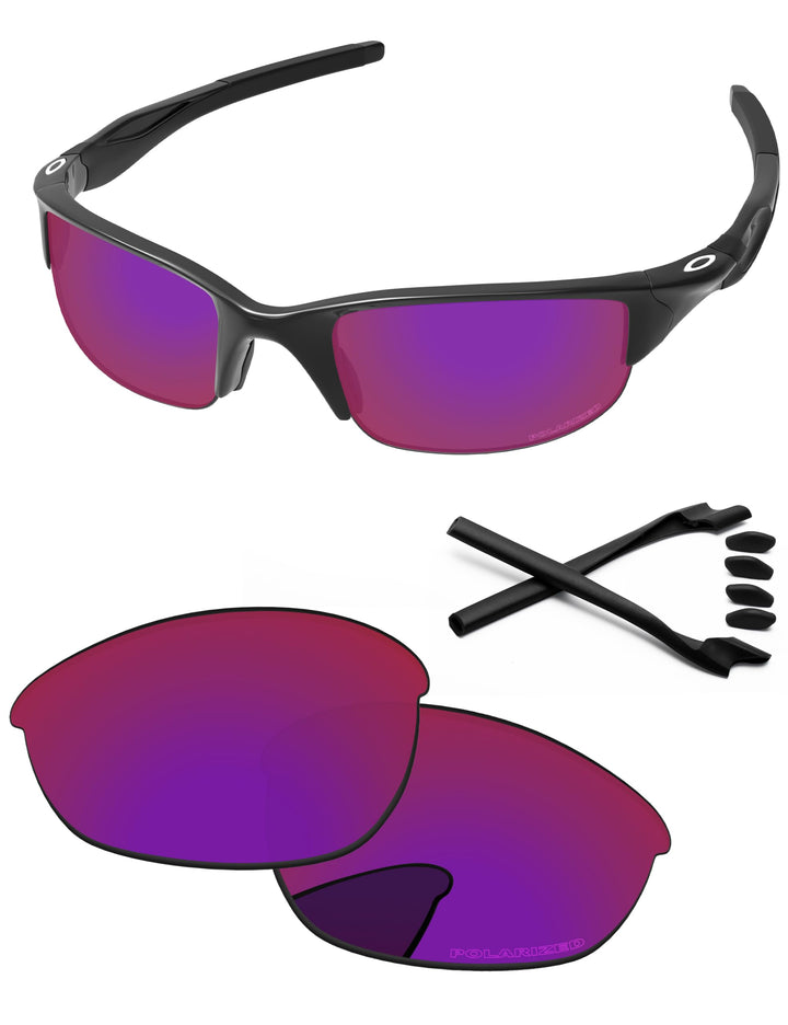 PapaViva Ersatzlinsen &amp; Gummi-Kits für for Oakley Half Jacket 2.0 Mitternachtssonne - Polarisiert