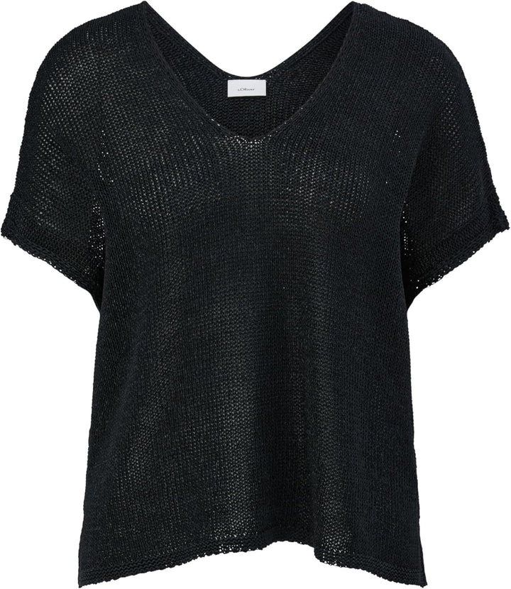 s.Oliver BLACK LABEL Ärmelloser Strickpullover 44 Schwarz, 44 Schwarz