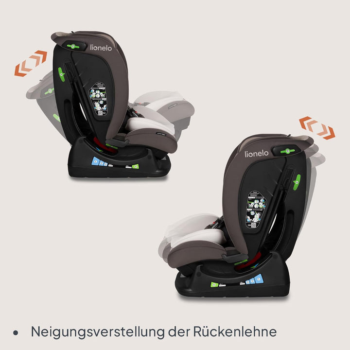 LIONELO AART I-SIZE Autositz für Kleinkinder 40-150 cm, Montage mit Sicherheitsgurten, Kopfstützen-