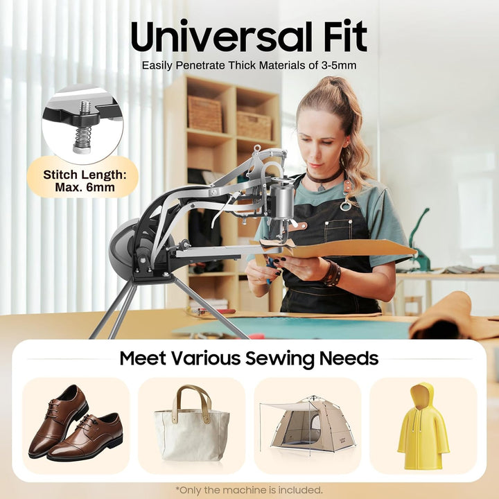 MINRS Handnähmaschine, Schuh-Cobbler-Maschine, 360° Einstellbare Richtung, Schuh-Reparatur-Nähmaschi