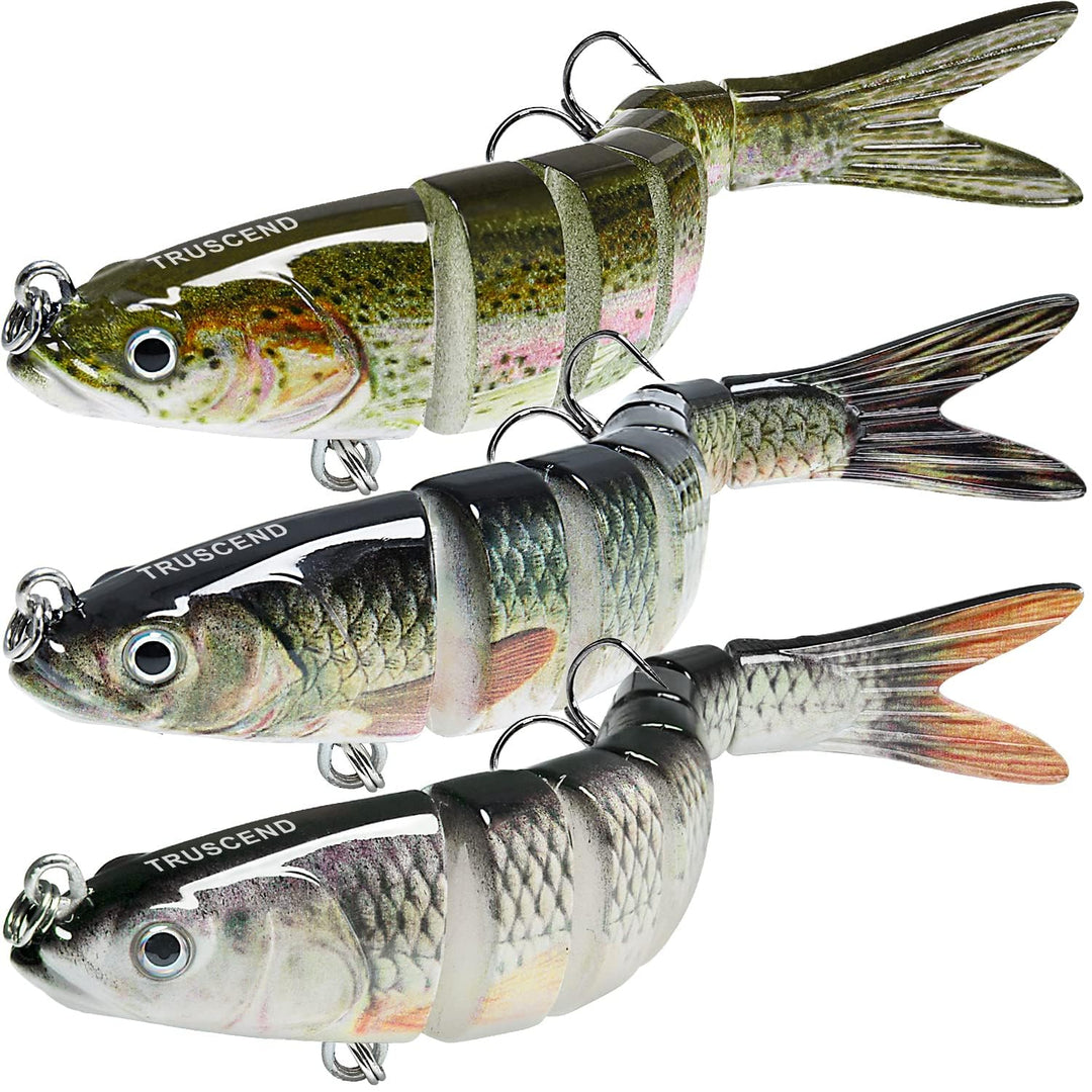 TRUSCEND Kunstköder Hecht, Fisch Köder für Zander Barsch Forellen Wobbler Swimbait, Angelköder Fisch