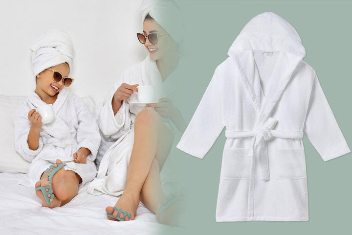 Castejo Kinderbademantel für Mädchen und Jungen mit Kapuze, 100% Baumwolle, verschiedene Grössen CA3