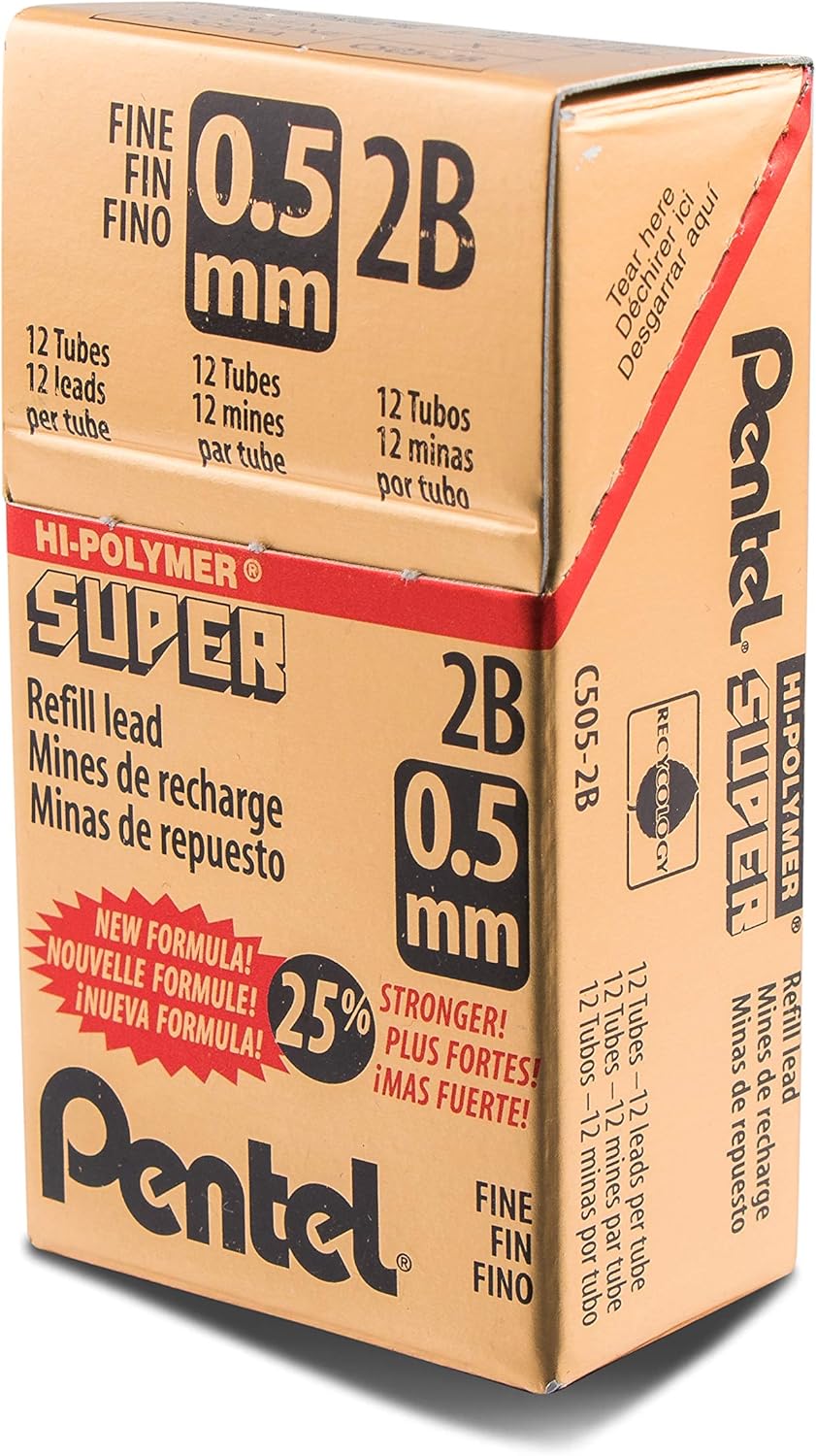 Pentel C505-2B - 2B Refill Leads 0.5mm C505-2B - (PK12)