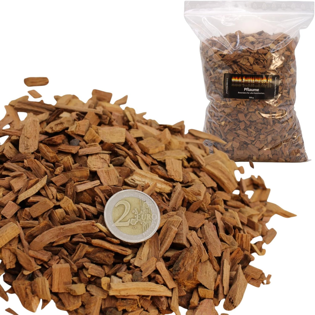 Räucherchips Starterset – Buche, Apfel, Hickory, Kirsche & Pflaume 5×200 g – | BBQ Smoker Holzchips