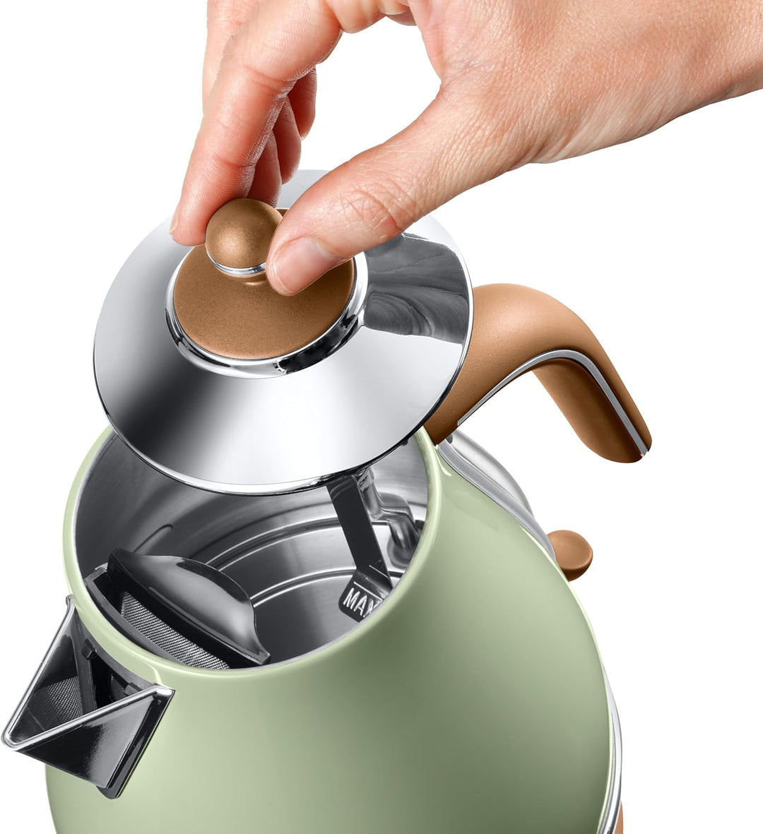 De'Longhi Wasserkocher Icona Vintage KBOV2001.GR - 1,7 l mit Wasserstandsanzeige und 360° Basis, Ede