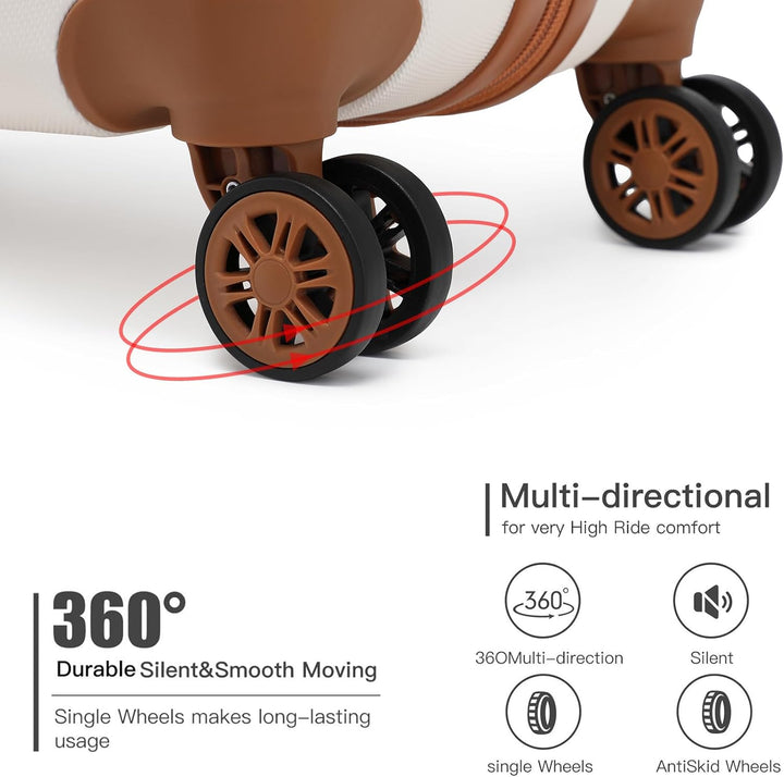 KONO Koffer Trolley Gross Hartschalenkoffer Reisekoffer von ABS Hartschalen Handgepäck mit 4 Spinner