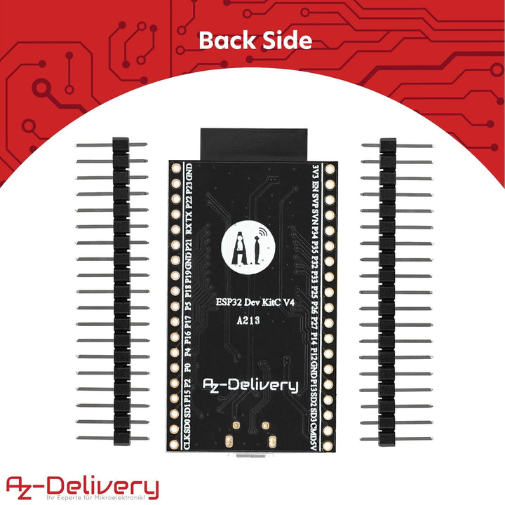 AZDelivery 3 x ESP32S Dev Kit C V4 NodeMCU WLAN/WiFi Development Board unverlötet kompatibel mit Ard