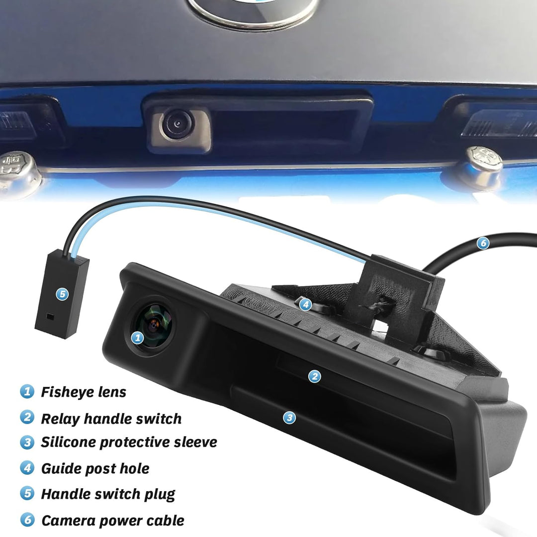 HD 720P Auto Rückfahrkamera Ersatz für BMW 3er 5er X6 E39 E60 E70 E82 E90, 170 Grad Weitwinkel Auto