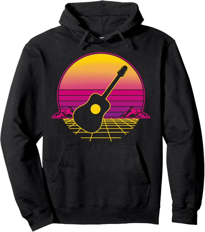 Gitarre Gitarrist Musiker Retro Vintage Sunset Geschenk Pullover Hoodie